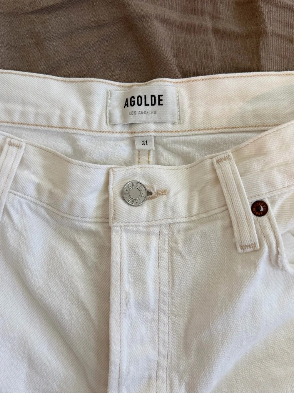 AGOLDE White Denim Shorts